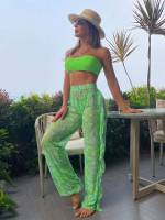  All Over Print Lime Green Women Swimwear 7240