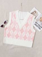  Slim Fit Geometric Women Sweater Vests 252