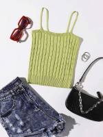  Spaghetti Strap Casual Plain Women Knitwear 465