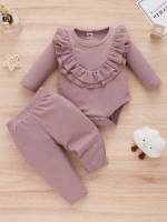 Maroon  Long Sleeve Baby Clothing 9555