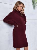  Regular Fit High Neck Casual Maternity Sweaters 4885