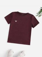 Maroon Round Neck Regular Fit Kids Clothing 6554