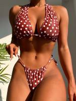 Halter Polka Dot Sexy Women Swimwear 6036