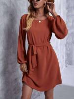  Regular Fit Short Round Neck Women Dresses 8173