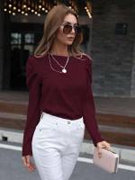 Round Neck Regular Fit Long Sleeve Women Tops, Blouses  Tee 92