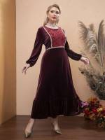  Maroon Ruffle Hem Regular Fit Women Plus Clothing 8153