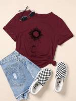 Casual Short Sleeve Plus Size T-shirts 2190