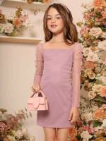  Mauve Purple Long Sleeve Glamorous Girls Partywear 4002