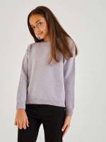 Long Sleeve Plain Regular Mauve Purple Girls Clothing 1459