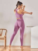 Sleeveless Mauve Purple Plain Sports 8895