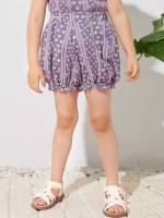  Mauve Purple Frill Toddler Girl Shorts 2745