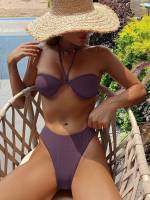  Halter Mauve Purple Women Swimwear 3029