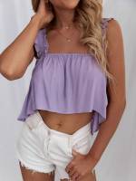 Regular Fit Frill Boho Crop Women Tops, Blouses  Tee 5234