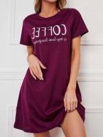 Mauve Purple  Slogan Underwear  Sleepwear 4167