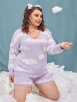  Casual Regular Fit Plus Size Sweater Co-ords 2405