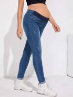 Colorblock Medium Wash Maternity Denim 4428