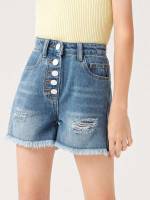  Medium Wash Girls Denim Shorts 3455