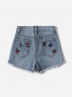  Raw Hem  Girls Denim Shorts 2455