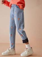 Fruit&Vegetable Button Regular Fit Girls Jeans 8084