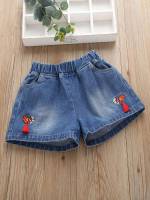 Cartoon Embroidery Loose Kids Clothing 9358