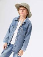 Plain Collar Medium Wash Pocket Boys Clothing 7024