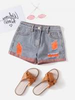 Colorblock  Ripped Girls Denim 188