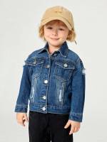 Regular Collar Regular Fit Plain Toddler Boys Denim 6085