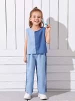  Round Neck Casual Toddler Girls Denim 7506