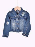 Collar Regular Long Sleeve Medium Wash Toddler Girls Clothing 9993