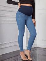 Colorblock Medium Wash Maternity Denim 3001