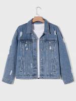  Regular Collar Ripped Men Denim 7830