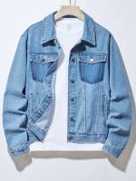  Slogan Medium Wash Men Denim 3776