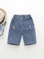 Plain Ripped Regular Fit Kids Clothing 3416