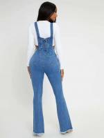 Split Medium Wash Straps Women Denim 3670