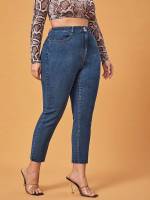  Medium Wash Button Plus Size Denim 863