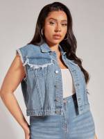  Casual Regular Plain Plus Size Denim 4875