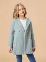 Dressy Regular Fit Long Sleeve Mint Blue Girls Coats 225