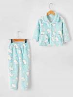 Pocket Cute Mint Blue Collar Kids Underwear  Sleepwear 141