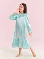 Animal Mint Blue Long Sleeve Kids Underwear  Sleepwear 4148