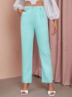  Button Plain Women Pants 730