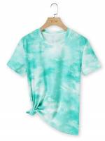  Mint Blue Short Sleeve Women T-Shirts 3512