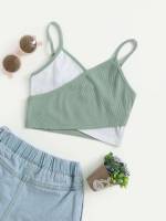 Casual Slim Fit Mint Green Girls Tank Tops  Camis 1102