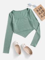 Long Sleeve Crop Asymmetrical Girls Clothing 427