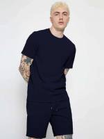 Round Neck Casual Plain Men Clothing 3593