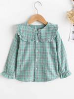 Regular Long Sleeve Regular Fit Ruffle Kids Clothing 2441