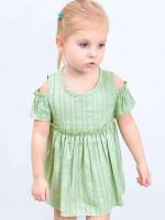 Cute Frill Mint Green Short Sleeve Kids Clothing 91
