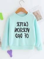 Round Neck Regular Fit Long Sleeve Toddler Girl Sweatshirts 5191