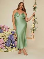  Spaghetti Strap Glamorous Plus Size Wedding Party Wear 4803