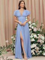 Maxi Romantic Criss Cross Regular Fit Women Wedding Party Wear 8622