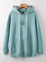 Regular Fit Casual Long Sleeve Hooded Women Sweatshirts 8036